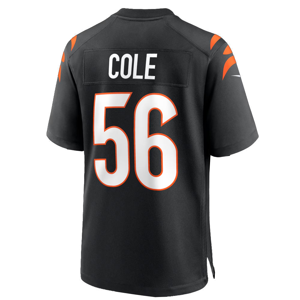 C.Bengals #56 Myles Cole Player Black Home Game Football Jerseys