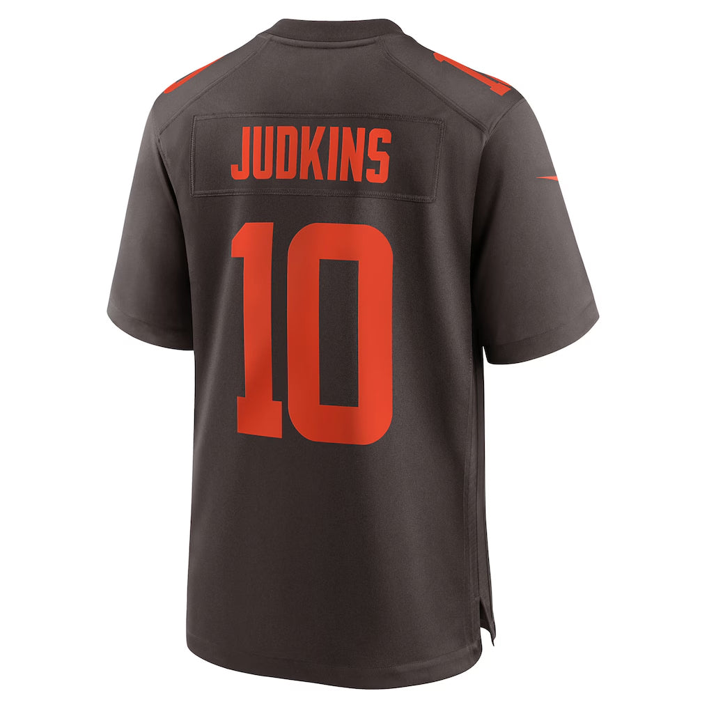 C.Browns #10 Quinshon Judkins Player Brown Game Football Jerseys
