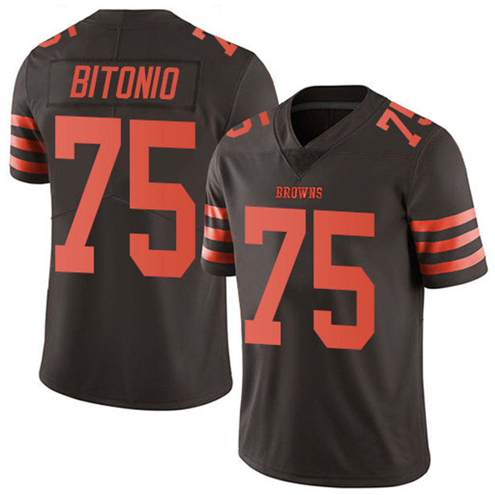 C.Browns #75 Joel Bitonio Player Brown Vapor Limited Football Jerseys