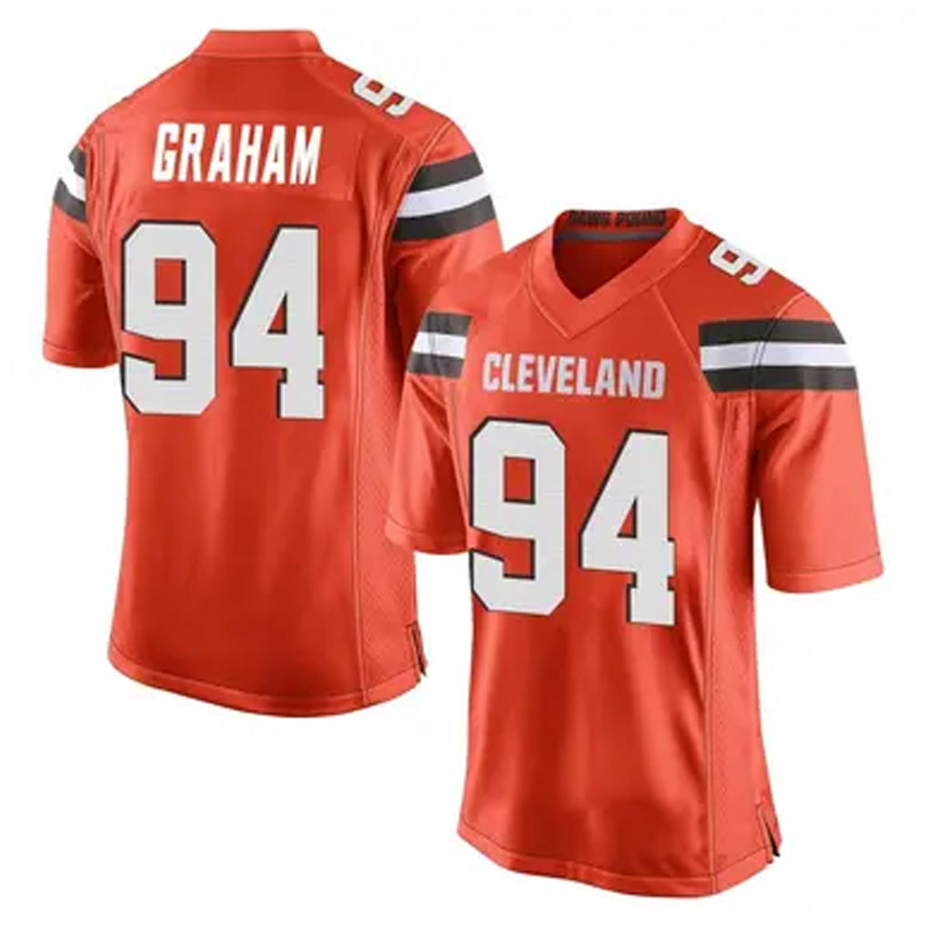 C.Browns #94 Mason Graham Player Orange Game Football Jerseys