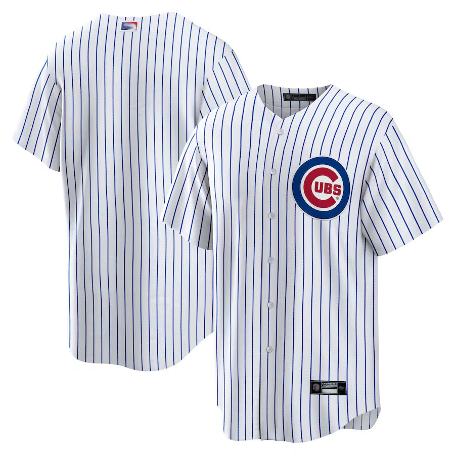 C.Cubs Blank Player Home Replica Team Baseball Jerseys - White