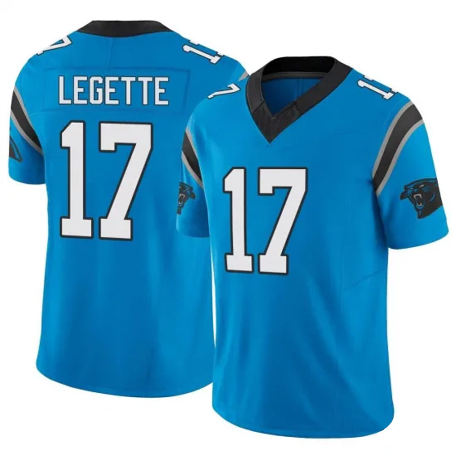 C.Panthers #17 Xavier Legette Player Blue Vapor F.U.S.E. Limited Football Jerseys