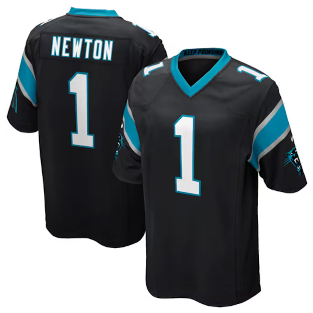 C.Panthers #1 Cam Newton Player Black Game Football Jerseys