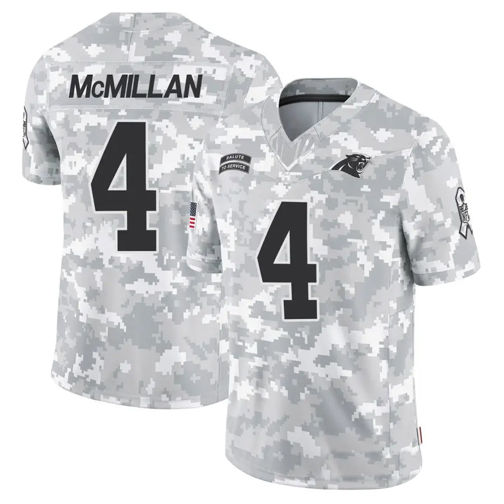 C.Panthers #4 Tetairoa McMillan Player Arctic Camo Salute to Service Limited Football Jerseys