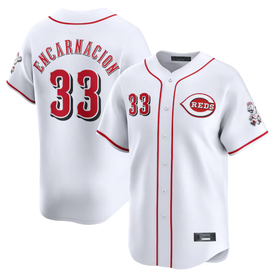 C.Reds #33 Christian Encarnacion-Strand Player White Home Limited Elite Baseball Jerseys