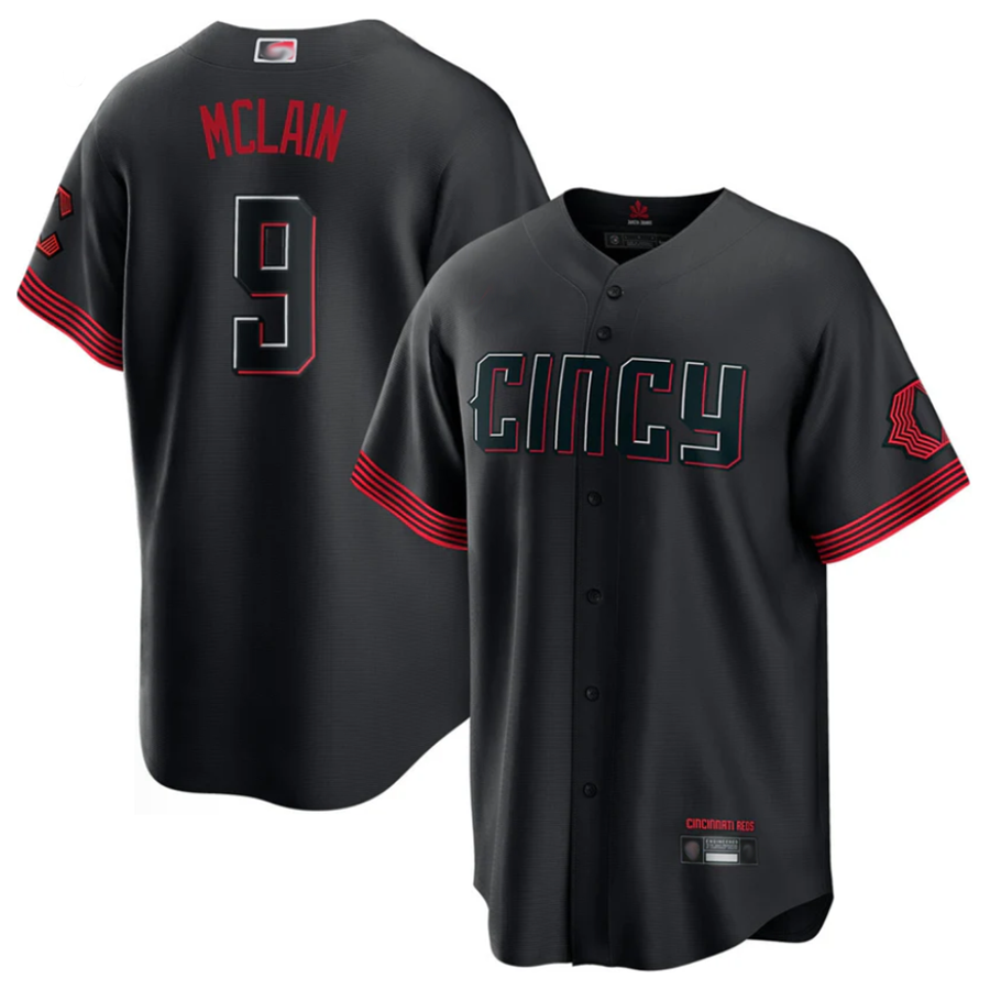 C.Reds #9 Matt McLain Player City Connect Replica Black Baseball Jerseys