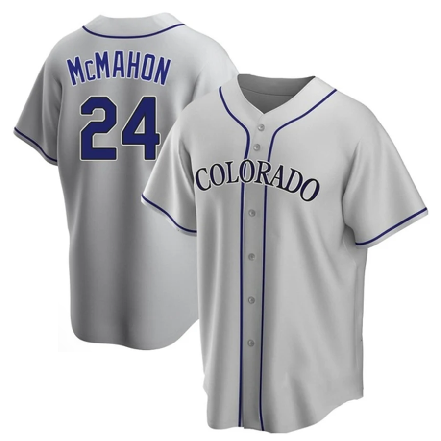C.Rockies #24 Ryan McMahon Player Gray Replica Baseball Jerseys
