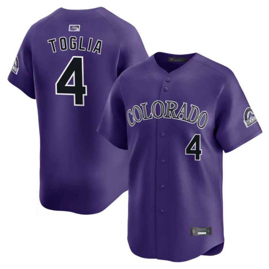 C.Rockies #4 Michael Toglia Player Purple Home Limited Baseball Jerseys