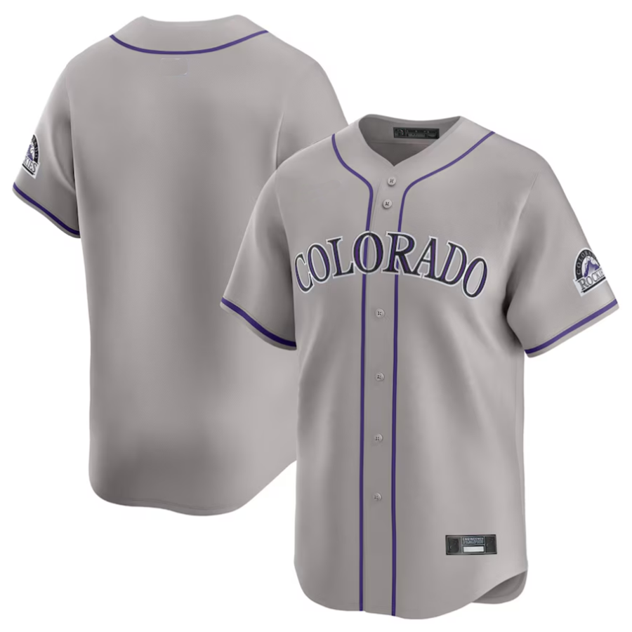 C.Rockies Blank Player Gray Road Limited Baseball Jerseys