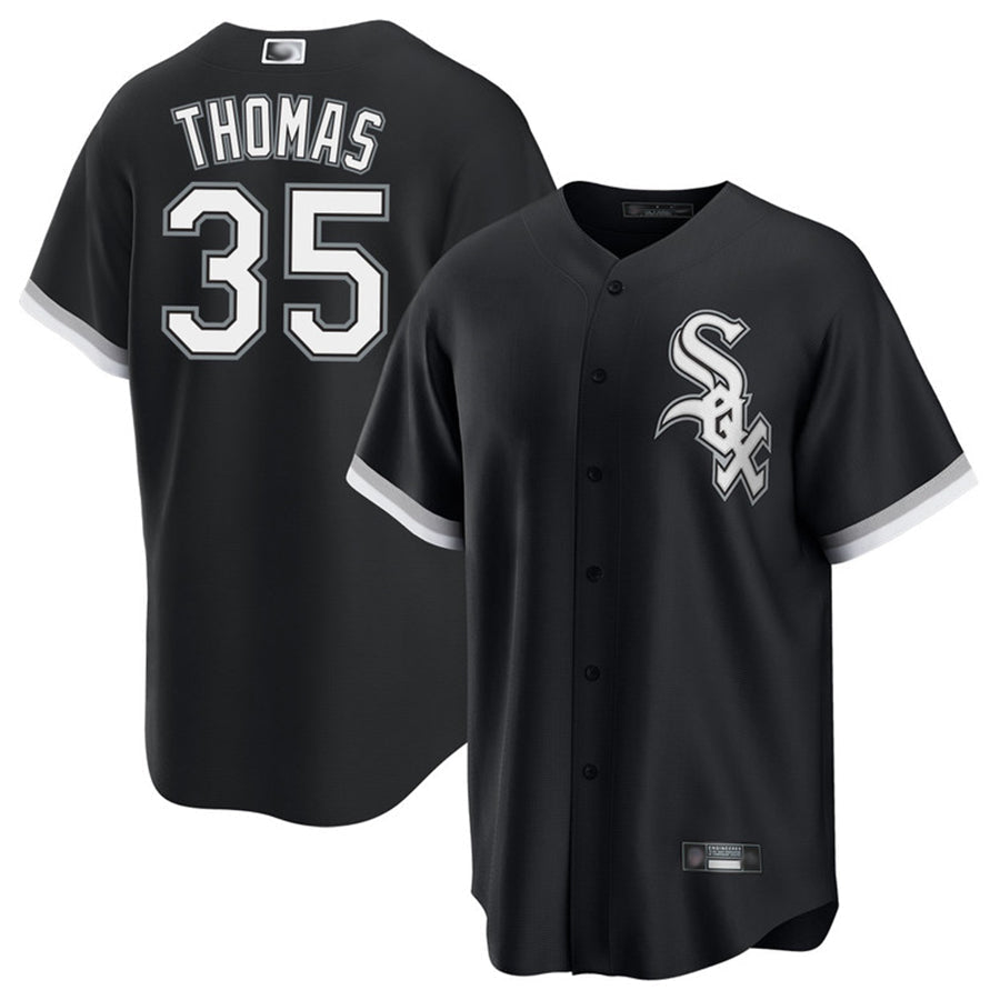 C.White Sox #35 Frank Thomas Player Black Limited Baseball Jerseys