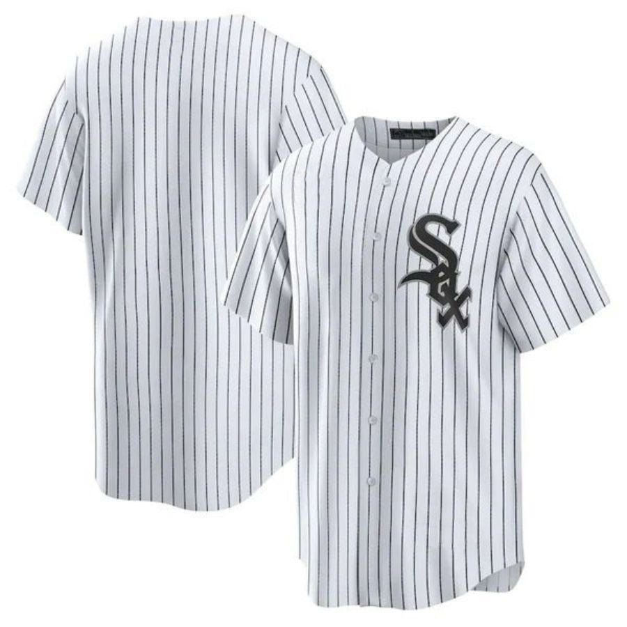 C.White Sox White Blank Player Home Replica Team Baseball Jerseys