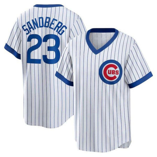 #23 Ryne Sandberg Player C.Cubs White Home Cooperstown Collection Baseball Jerseys