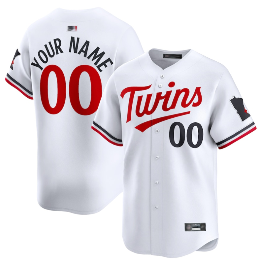 Custom M.Twins White Home Limited Baseball Jerseys