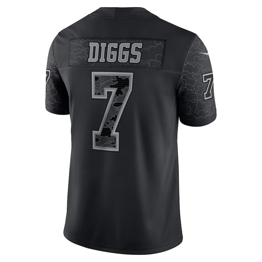 D.Cowboys #7 Trevon Diggs Player Black RFLCTV Limited Football Jerseys