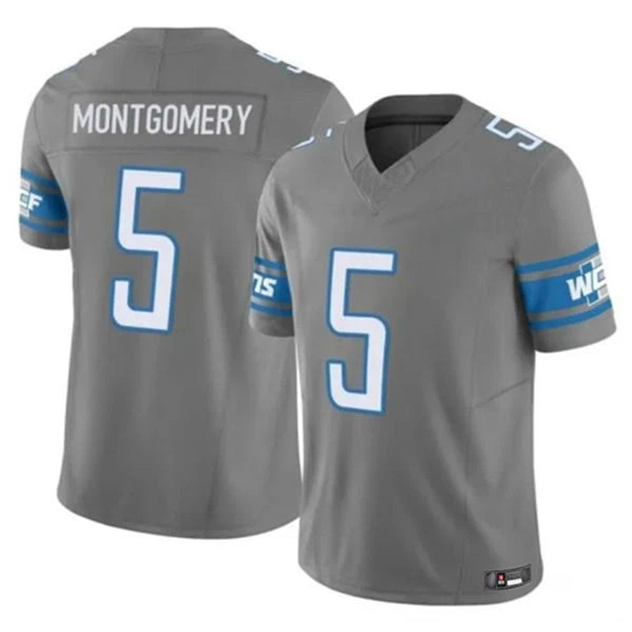 D.Lions #5 David Montgomery Player Grey Vapor F.U.S.E. Limited Football Jerseys