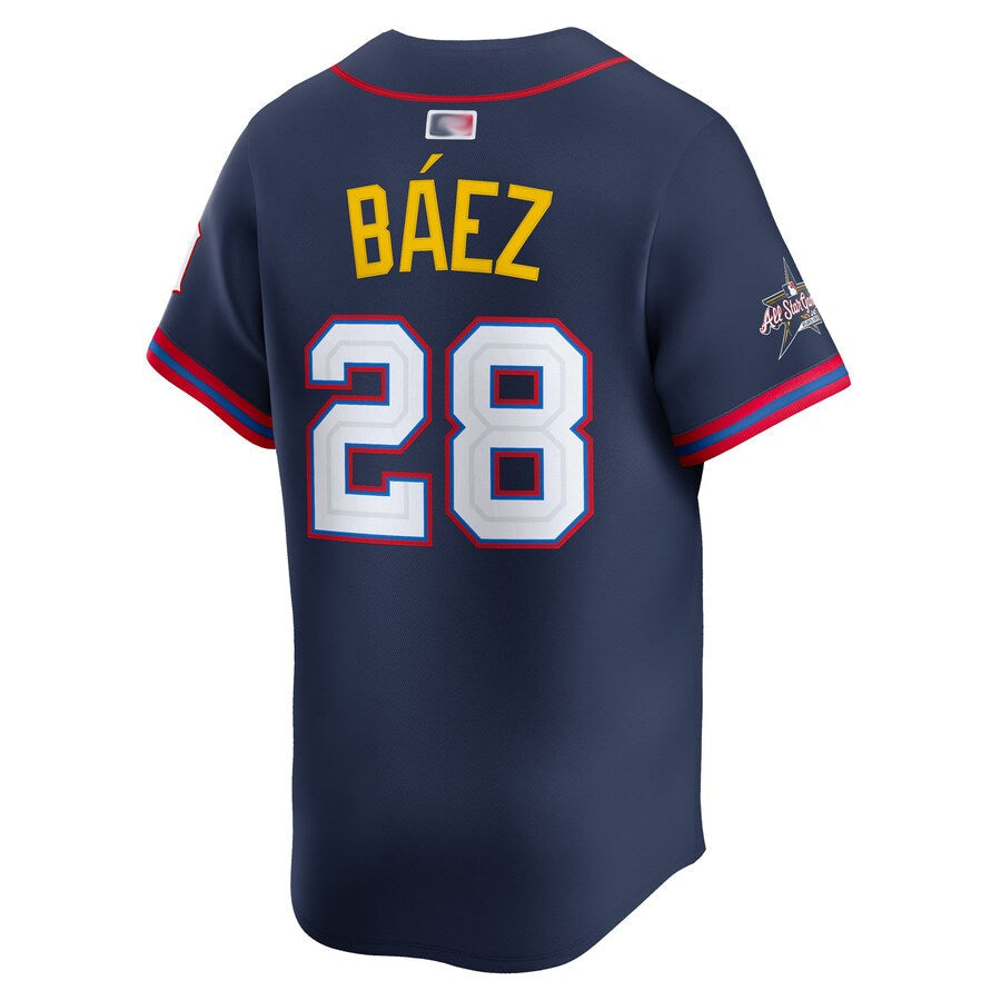 D.Tigers #28 Javier Baez Player Navy All-Star Baseball Jerseys