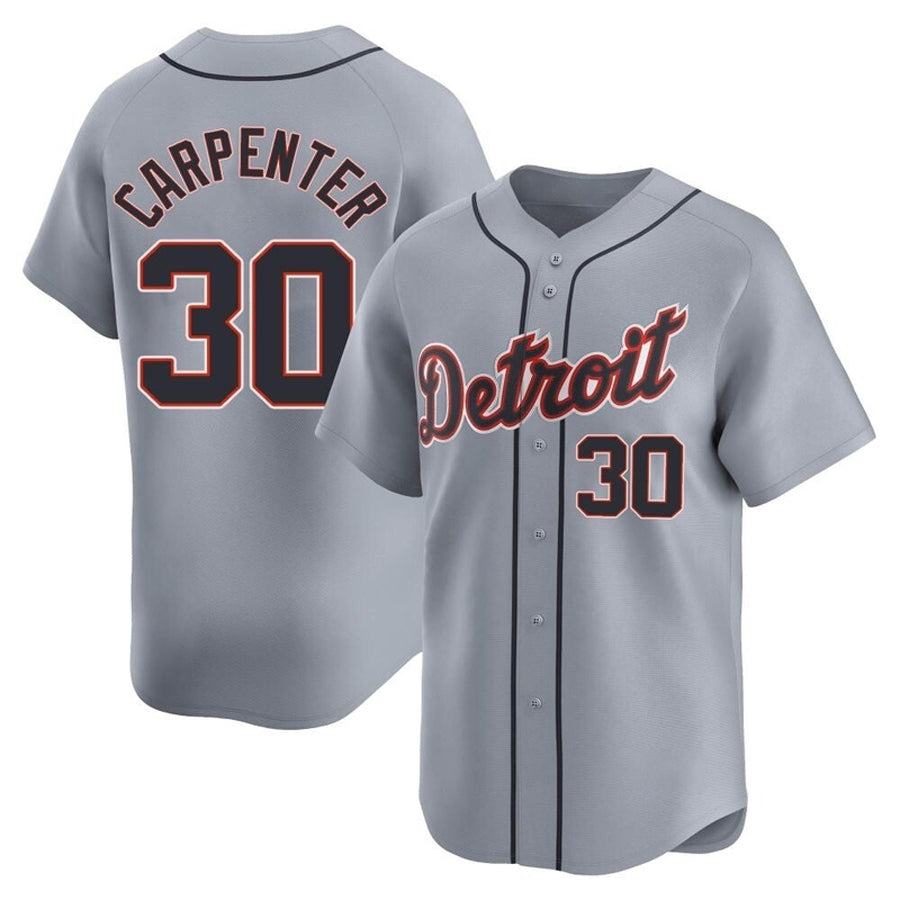 D.Tigers #30 Kerry Carpenter Player Grey Road Limited Baseball Jerseys