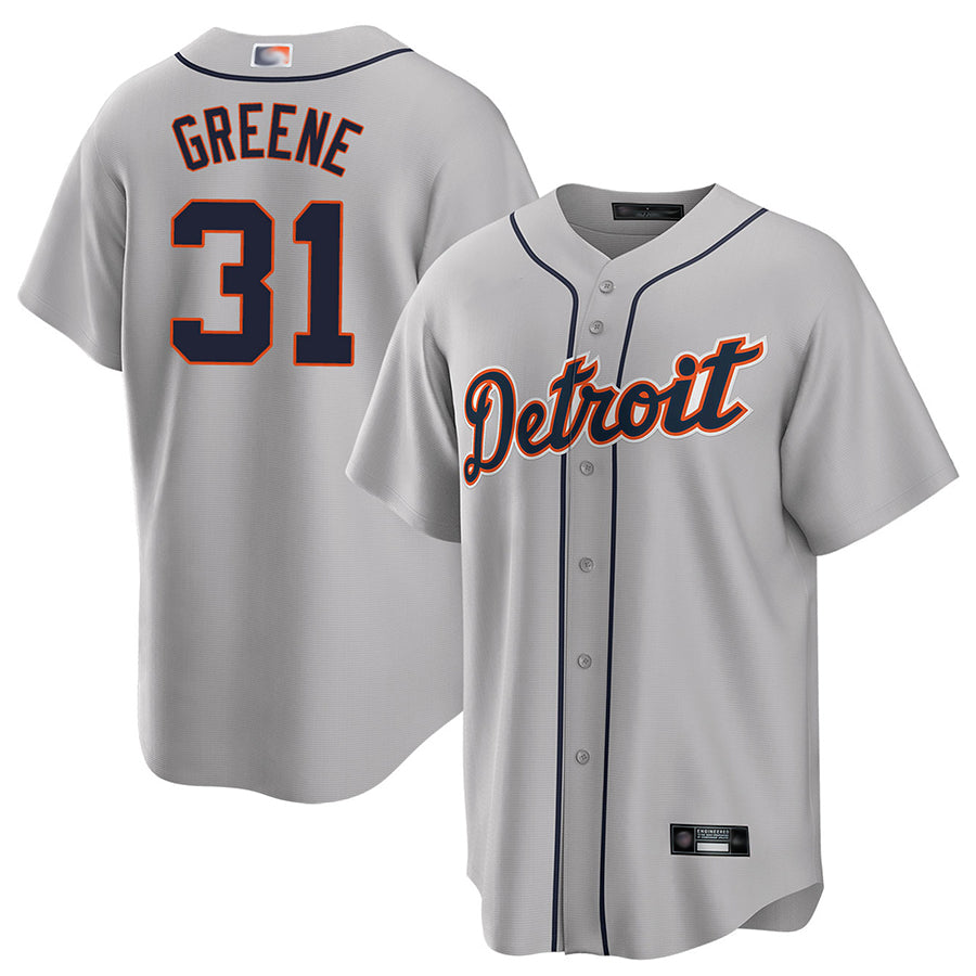 D.Tigers #31 Riley Greene Player Gray Road Home Replica Baseball Jerseys