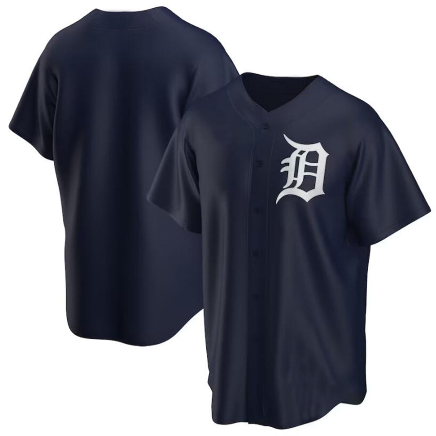 D.Tigers Blank Player Navy Alternate Replica Team Baseball Jerseys