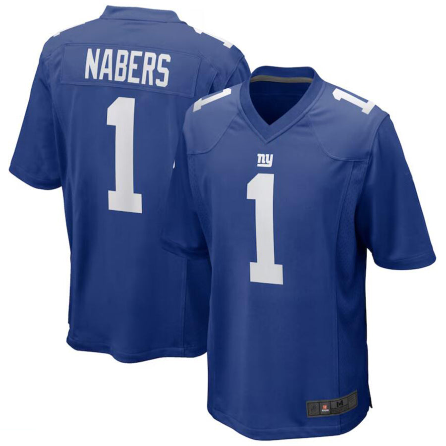 #1 Malik Nabers Player NY.Giants Royal Game Football Jerseys
