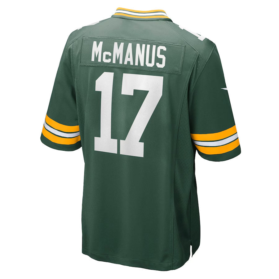 GB.Packers #17 Brandon McManus Player Green Home Game Football Jerseys
