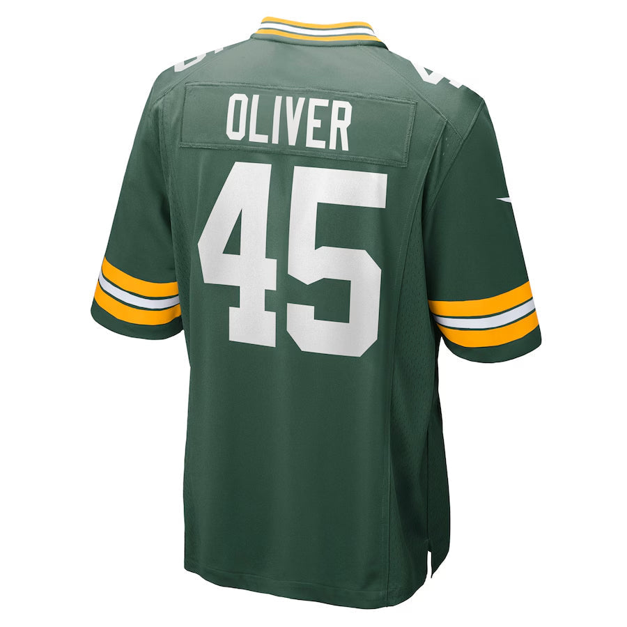 GB.Packers #45 Collin Oliver Player Green Home Game Football Jerseys