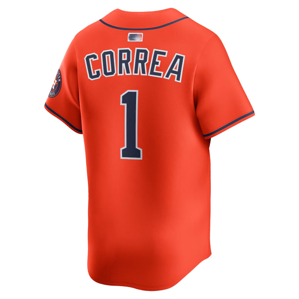 H.Astros #1 Carlos Correa Player Orange Home Limited Game Baseball Jerseys