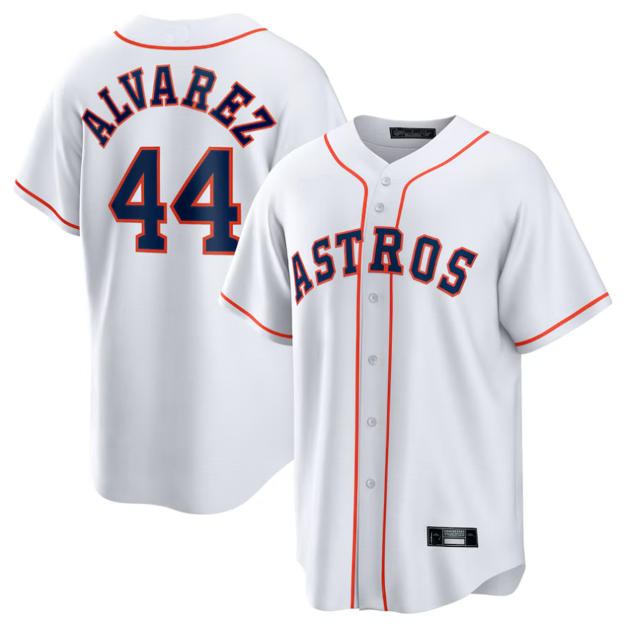 H.Astros #44 Yordan ��������lvarez Player White Home Replica Baseball Jerseys