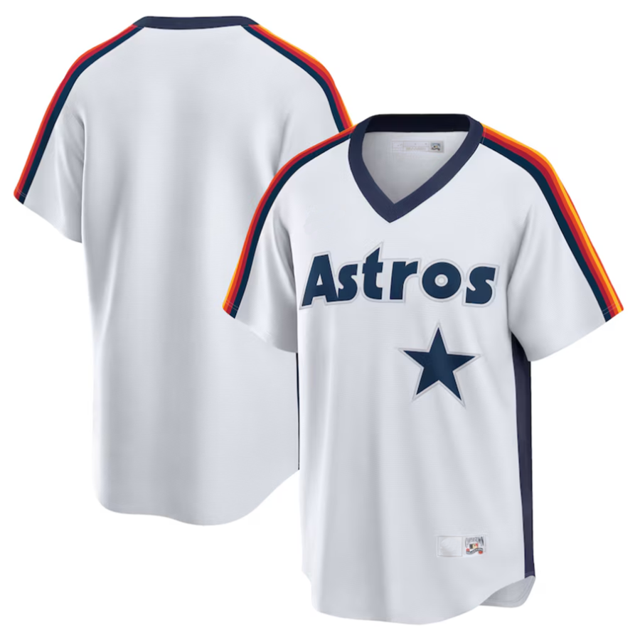 H.Astros Blank Player White Home Cooperstown Collection Baseball Jerseys