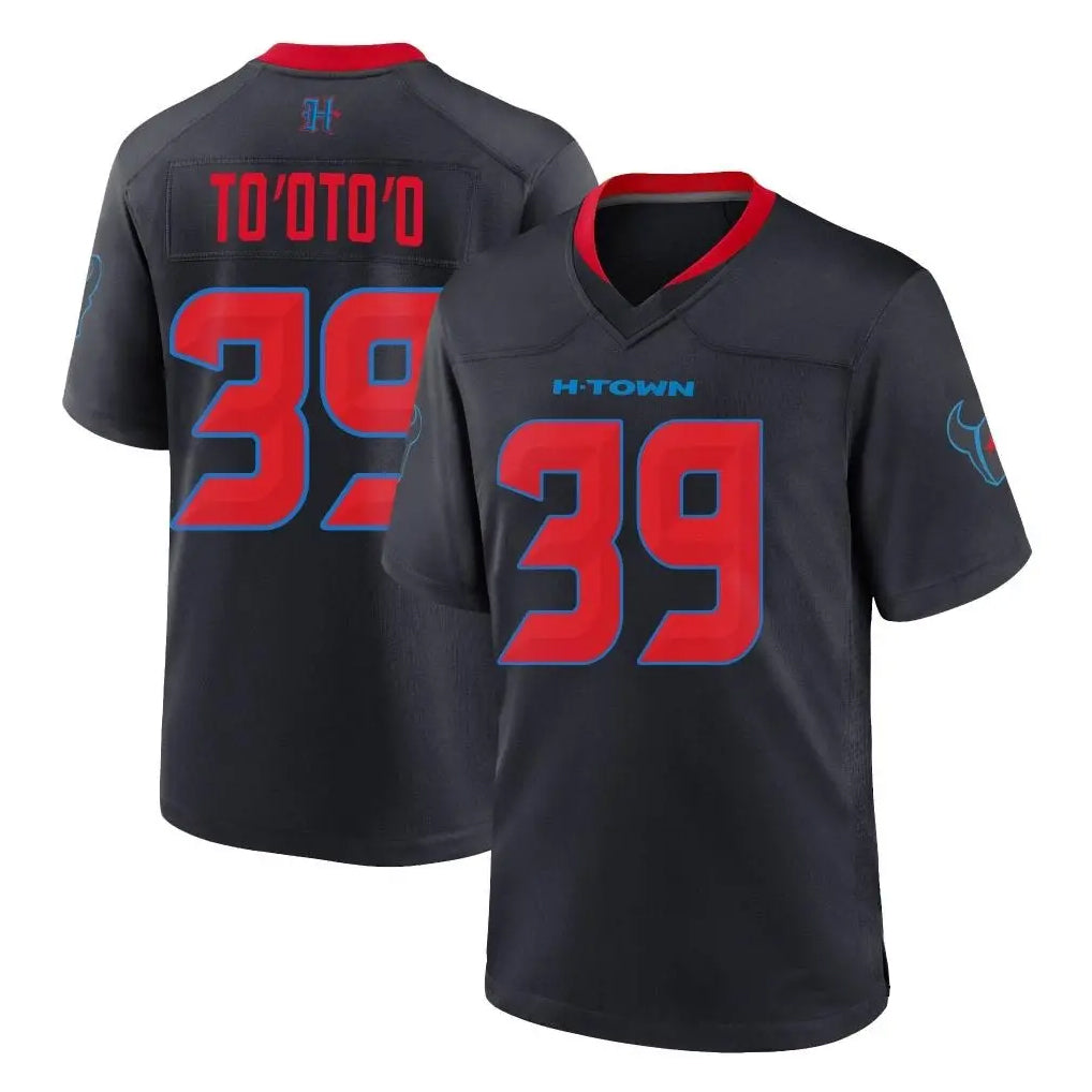 H.Texans #39 Henry To'oto'o Player Navy Alternate Home Game Football Jerseys