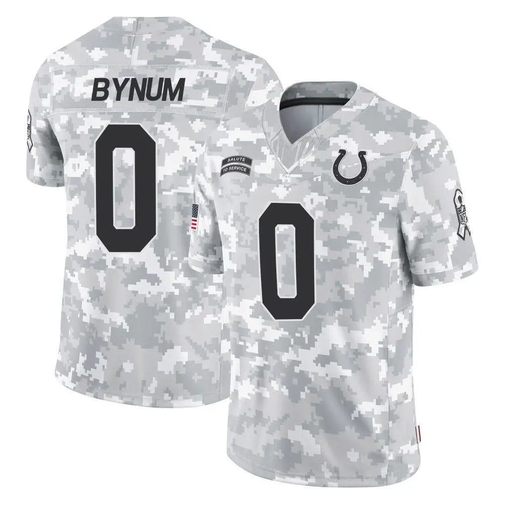 IN.Colts #0 Camryn Bynum Player Arctic Camo Salute to Service Limited Football Jerseys