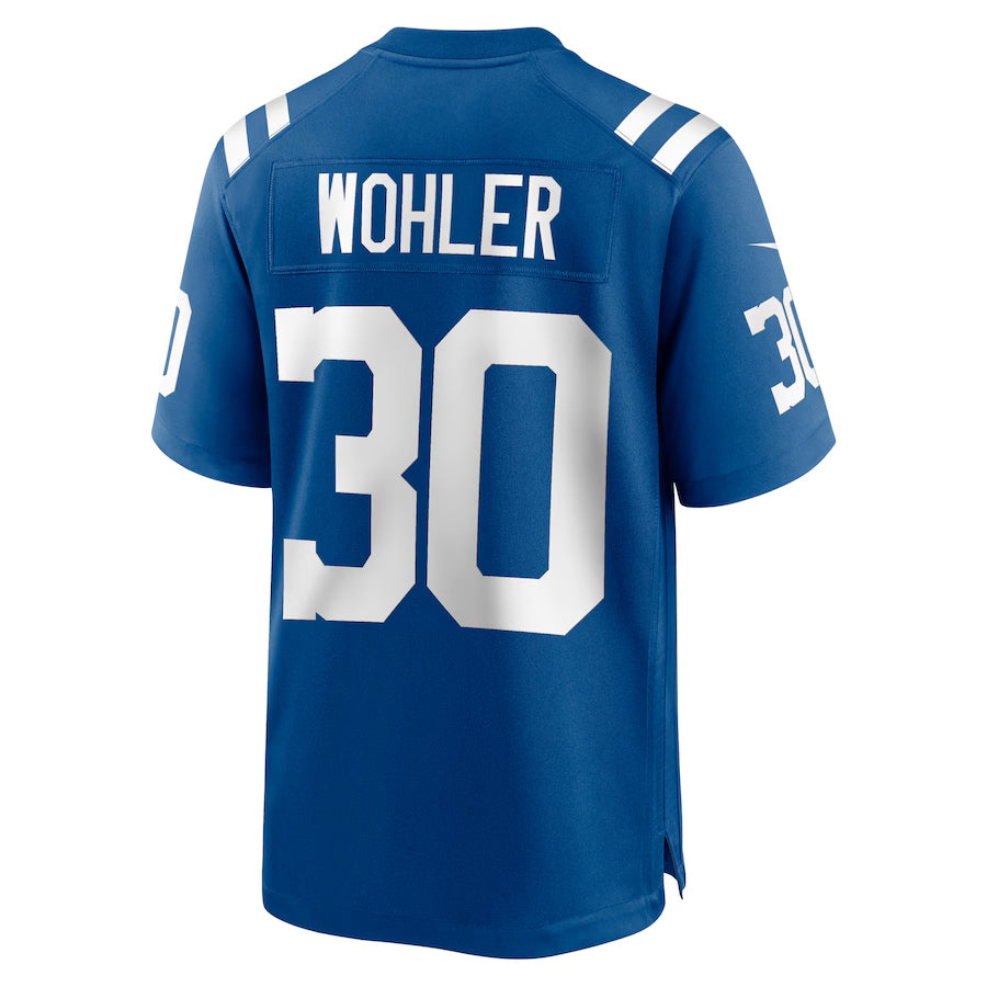 IN.Colts #30 Hunter Wohler Player Royal Home Game Football Jerseys