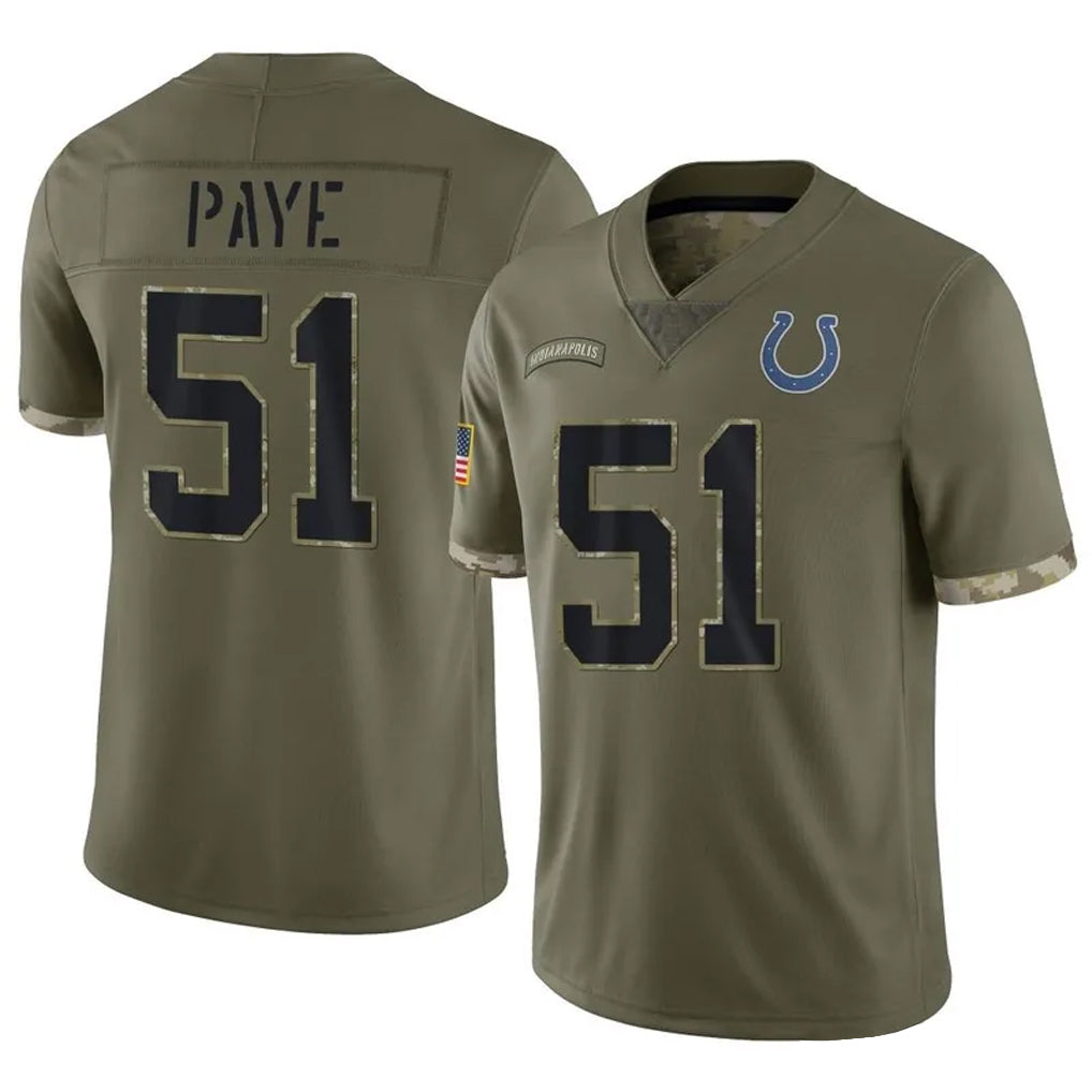 IN.Colts #51 Kwity Paye Player Salute to Service Olive Football Jerseys