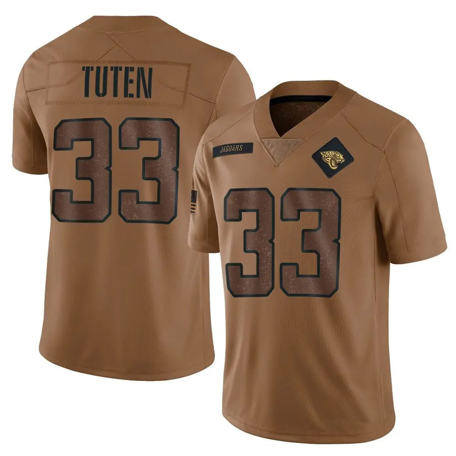 J.Jaguars #33 Bhayshul Tuten Player Brown Salute To Service Limited Football Jerseys