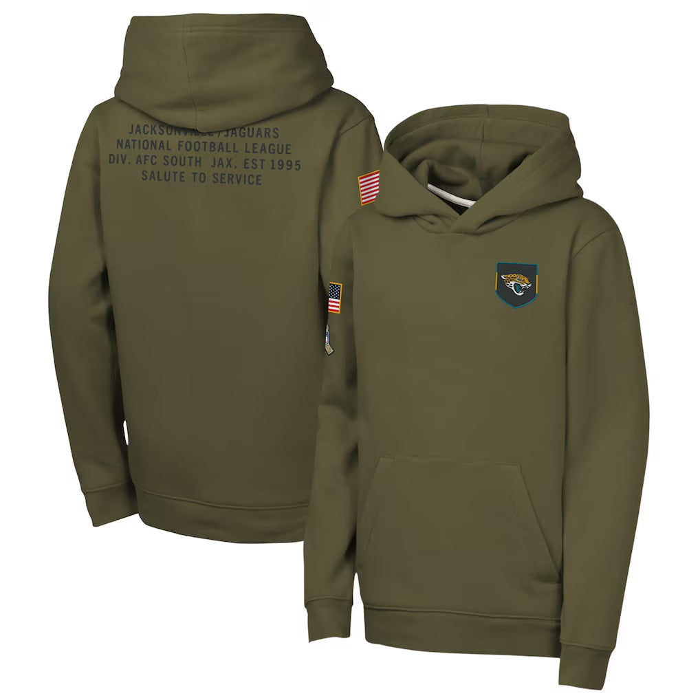 J.Jaguars Player Olive Salute to Service Club Fleece Hoodie Football Jerseys