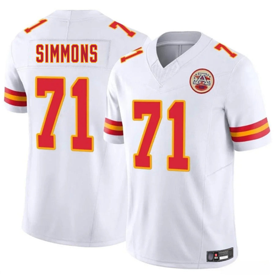 KC.Chiefs #71 Josh Simmons Player White Vapor F.U.S.E. Limited Stitched Football Jerseys