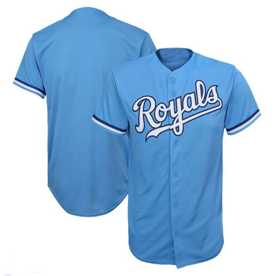 KC.Royals Blank Player Replica Team Jersey - Light Blue Baseball Jerseys