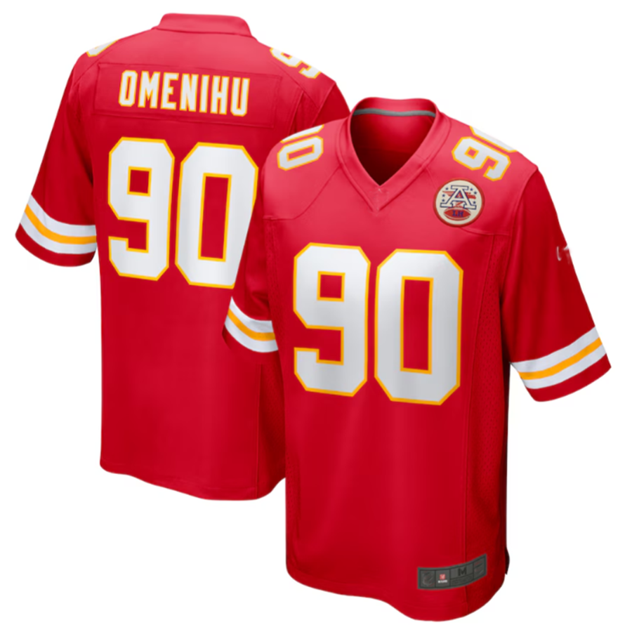 KC.Chiefs #90 Charles Omenihu Red Game Player Jersey Football Jerseys