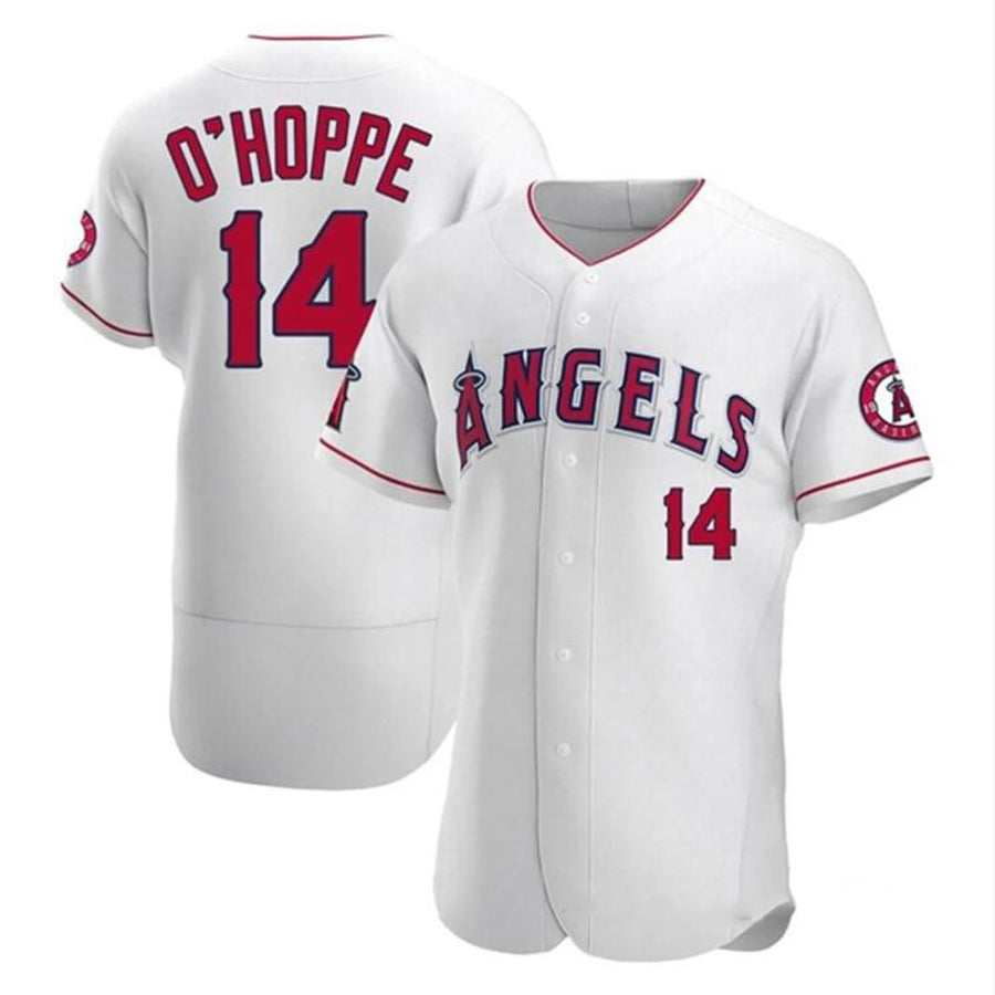LA.Angels #14 Logan O'Hoppe Player White Home Limited Elite Baseball Jerseys