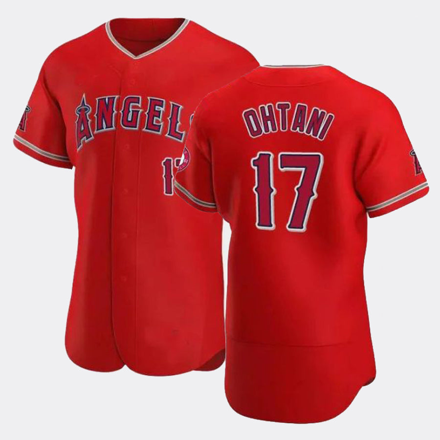 LA.Angels #17 Shohei Ohtani Player Red Elite Baseball Jerseys