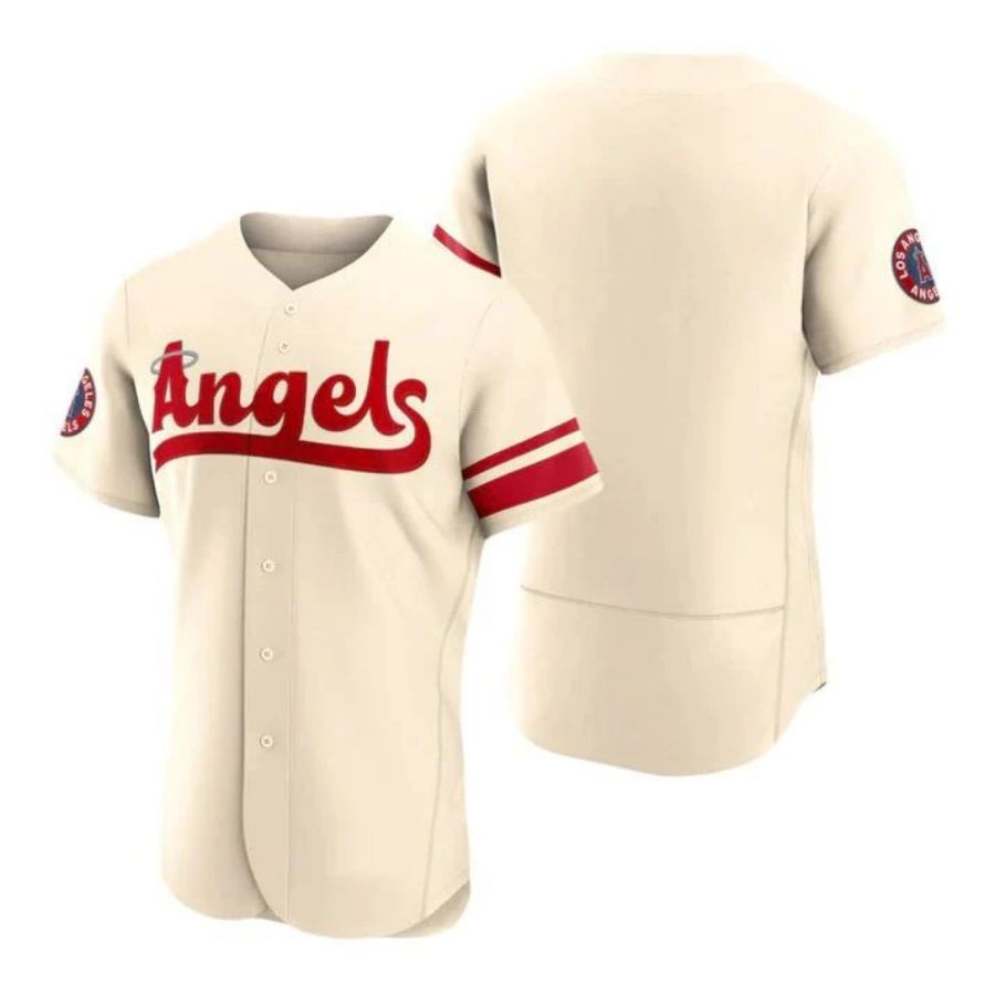 LA.Angels Blank Player Cream Stitched City Connect Elite Baseball Jerseys