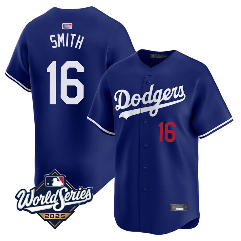 LA.Dodgers #16 Will Smith Player 2025 World Series Royal Home Game Baseball Jerseys