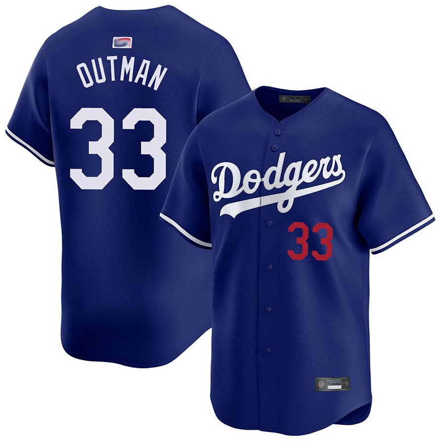 LA.Dodgers #33 James Outman Player Royal Limited Baseball Jerseys