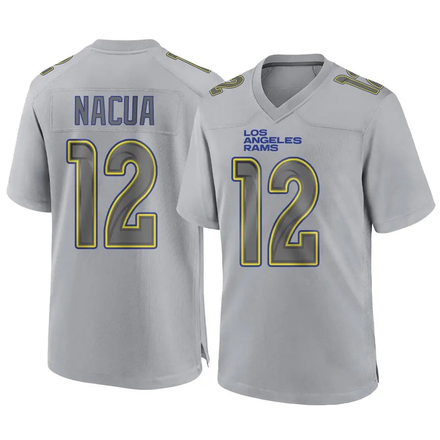 LA.Rams #12 Puka Nacua Player Gray Atmosphere Fashion Game Football Jerseys