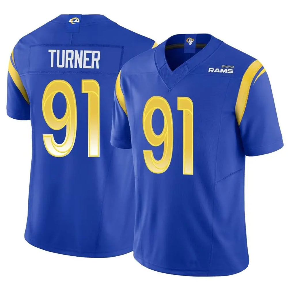 LA.Rams #91 Kobie Turner Player Royal Vapor F.U.S.E. Limited Football Jerseys