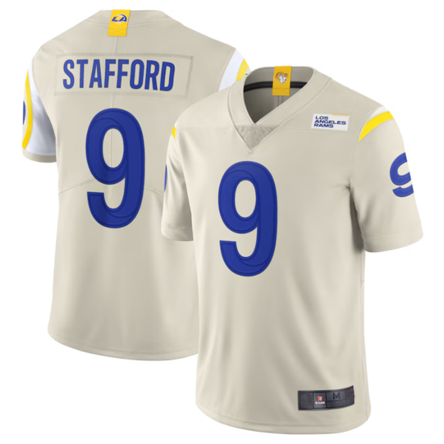 #9 Matthew Stafford Player LA.Rams Bone Vapor Limited American Stitched Football Jerseys