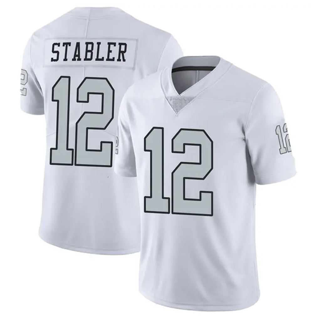LV.Raiders #12 Ken Stabler Player White Alternate Vapor Limited Football Jerseys