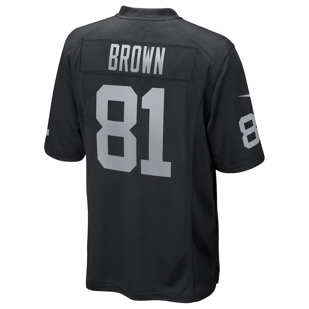 LV.Raiders #81 Tim Brown Player Black Home Game Football Jerseys