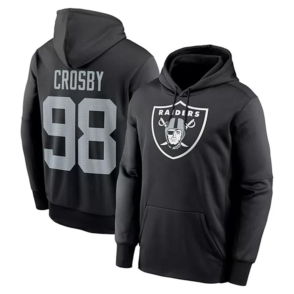 LV.Raiders #98 Maxx Crosby Player Black Salute to Service Hoodies Football Jerseys
