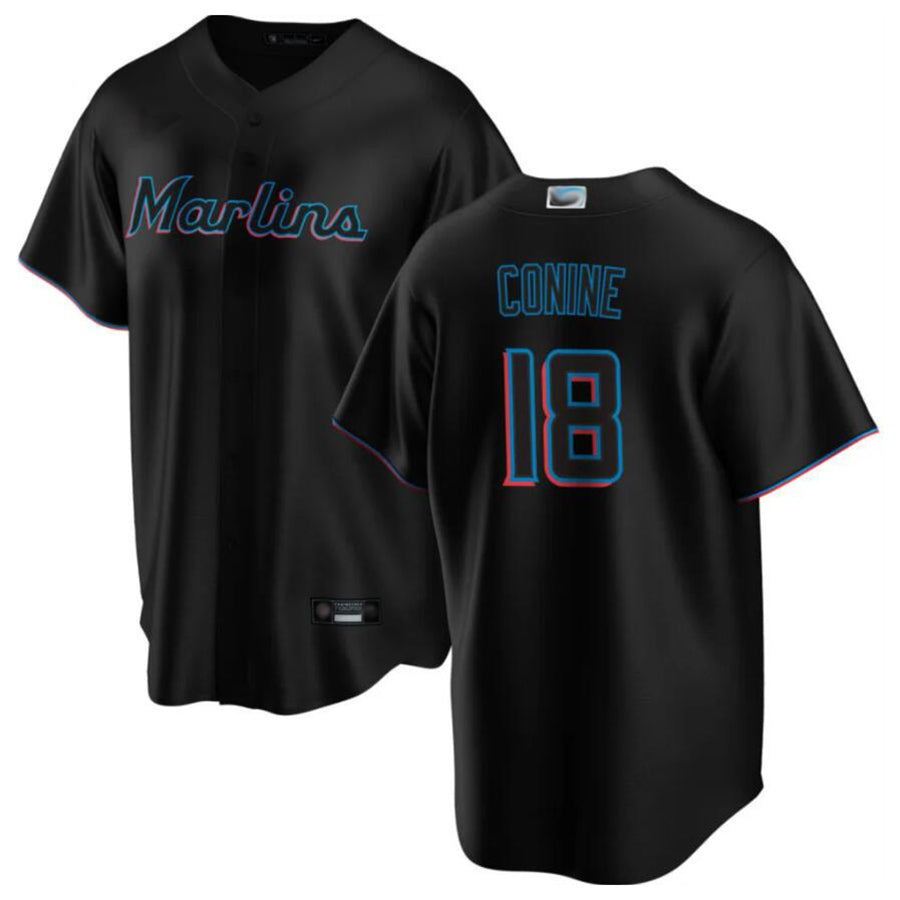 M.Marlins #18 Griffin Conine Player Black Home Replica Baseball Jerseys